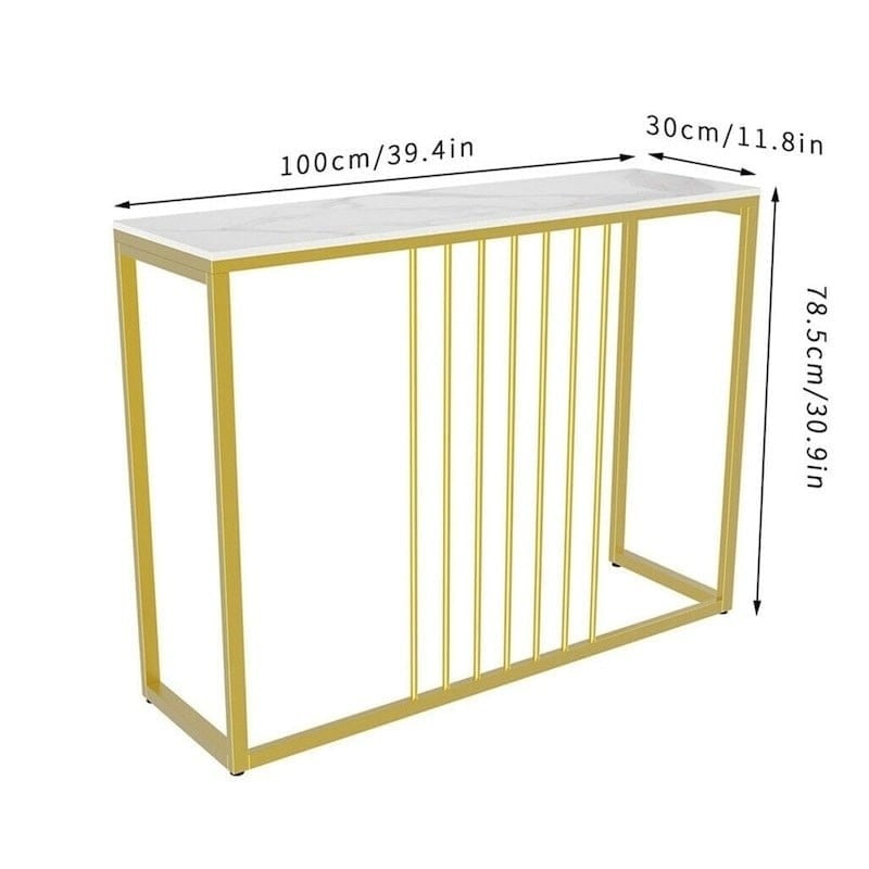 Golden Console Table for Hallway Entryway
