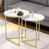 Side Tables: Set of 2 Sintered Stone Nesting End Tables