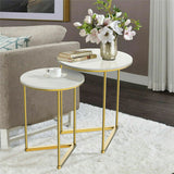 Side Tables: Set of 2 Sintered Stone Nesting End Tables