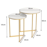 Side Tables: Set of 2 Sintered Stone Nesting End Tables