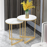 Side Tables: Set of 2 Sintered Stone Nesting End Tables