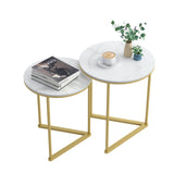 Side Tables: Set of 2 Sintered Stone Nesting End Tables