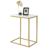 Side Tables: Heavy-Duty C-Shaped End Table with Storage