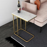 Side Tables: Heavy-Duty C-Shaped End Table with Storage