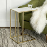 Side Tables: Heavy-Duty C-Shaped End Table with Storage