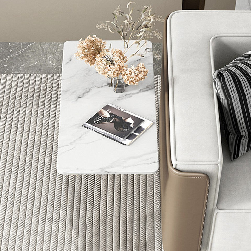 Side Tables: Heavy-Duty C-Shaped End Table with Storage