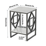 Side Tables: Sleek White Marble Side Table Sofa End Table Bedside Nightstand w Durable Frame