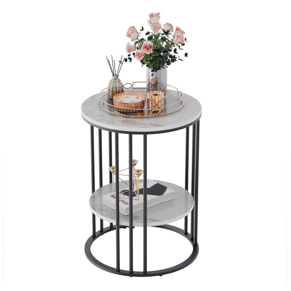 Coffee Tables: Solid Marble Sofa Side Coffee Table Bedside Storage Display Table Plant Stand