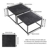 Coffee Tables: Marble Nesting Coffee Table Set Sintered Stone Side End Tables with Solid Metal Frame