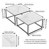 Coffee Tables: Marble Nesting Coffee Table Side End Tables Bedside Furniture with Solid Metal Frame