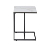 Side Tables: C-Shaped Marble Accent Side Table
