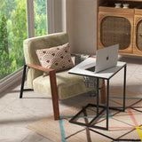 Side Tables: C-Shaped Marble Accent Side Table