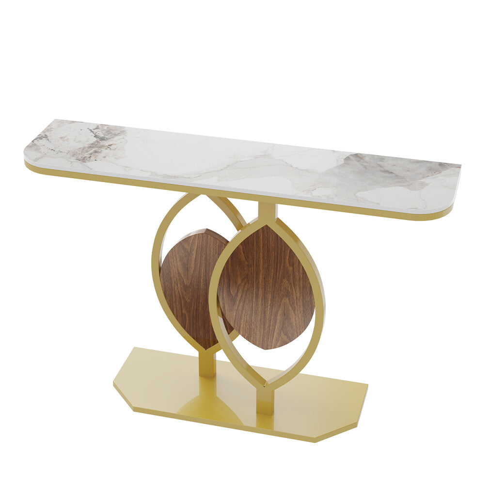 Side Tables: Noble and Elegant Sintered Stone Console Table Hallway Table with Strong Metal Frame