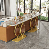 Side Tables: Noble and Elegant Sintered Stone Console Table Hallway Table with Strong Metal Frame