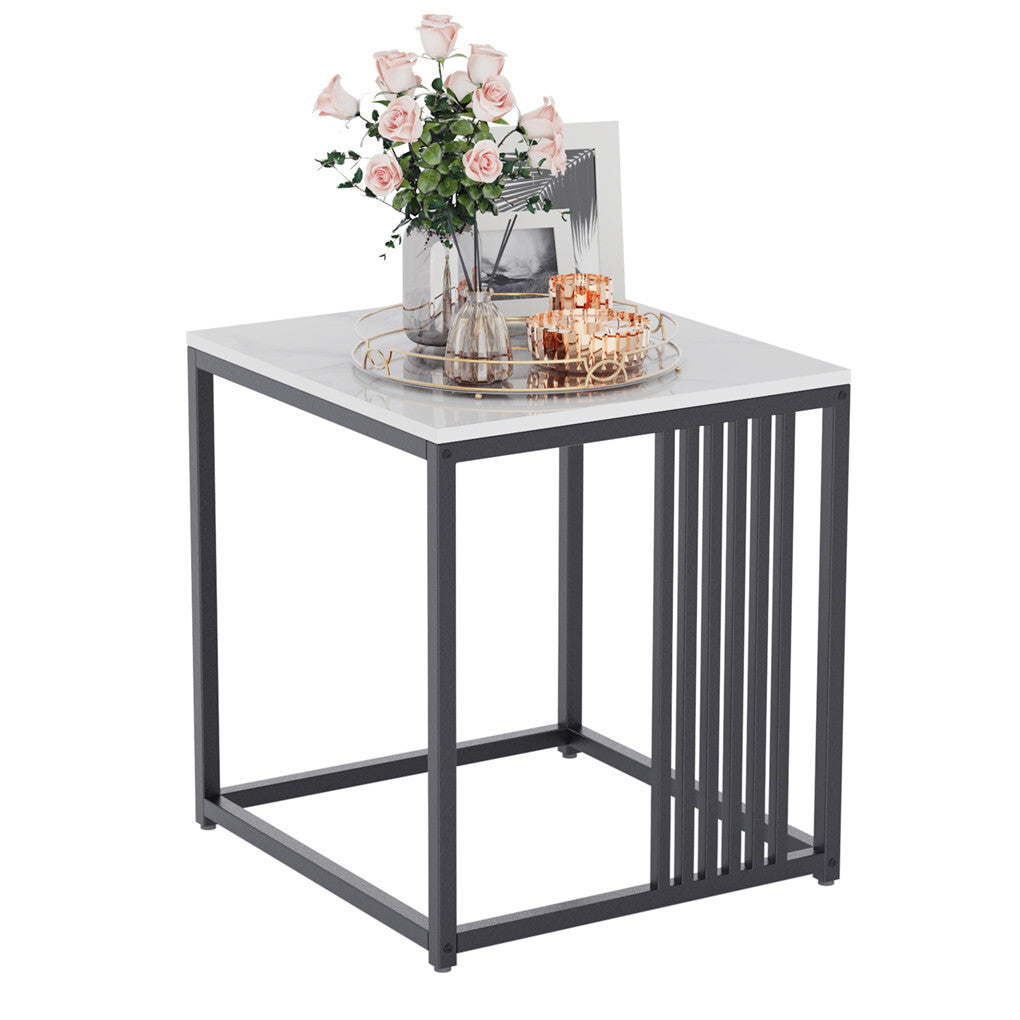 Side Tables: Premium Natural Marble Texture Side End Table Coffee Table Large Bedside Table