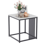 Side Tables: Premium Natural Marble Texture Side End Table Coffee Table Large Bedside Table