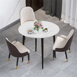Dining Tables: High-End Marble Round Kitchen Dining Table Sintered Stone Restaurant Table 80 x 80 cm