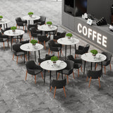 Dining Tables: High-End Marble Round Kitchen Dining Table Sintered Stone Restaurant Table 80 x 80 cm