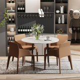 Dining Tables: High-End Marble Round Kitchen Dining Table Sintered Stone Restaurant Table 80 x 80 cm