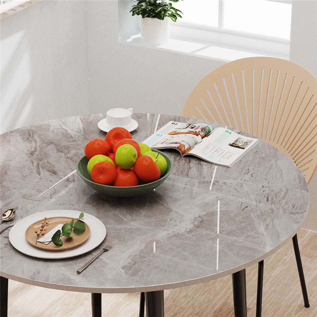 High-End Marble Round Kitchen Dining Table Sintered Stone Restaurant Table 80 x 80 cm
