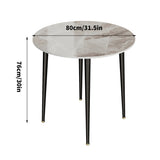 Dining Tables: High-End Marble Round Kitchen Dining Table Sintered Stone Restaurant Table 80 x 80 cm