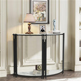 Side Tables: Half Moon Console Table Marble Semi-Circle Entrance Hall Table