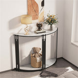 Side Tables: Half Moon Console Table Marble Semi-Circle Entrance Hall Table