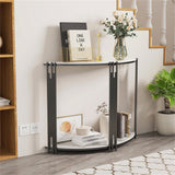 Side Tables: Half Moon Console Table Marble Semi-Circle Entrance Hall Table