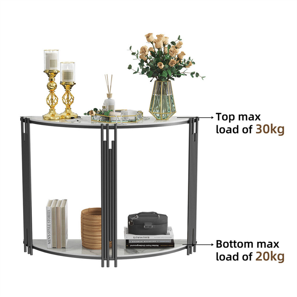 Half Moon Console Table Marble Semi-Circle Entrance Hall Table