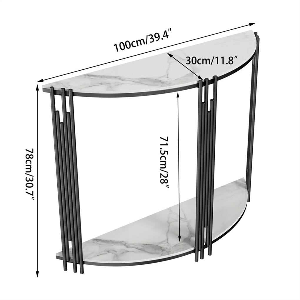Half Moon Console Table Marble Semi-Circle Entrance Hall Table