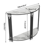 Side Tables: Half Moon Console Table Marble Semi-Circle Entrance Hall Table