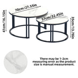 Coffee Tables: Stylish Round Nesting Coffee Tables with Metal Frame