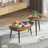 Side Tables: Industrial Nesting Wooden Side Tables