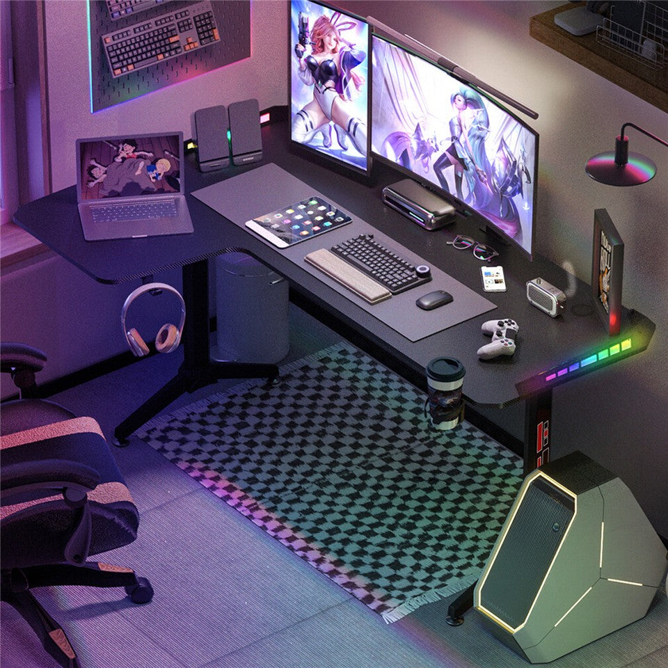 Desks: XXXL L-Shaped Gaming Desk w/ Storage Box