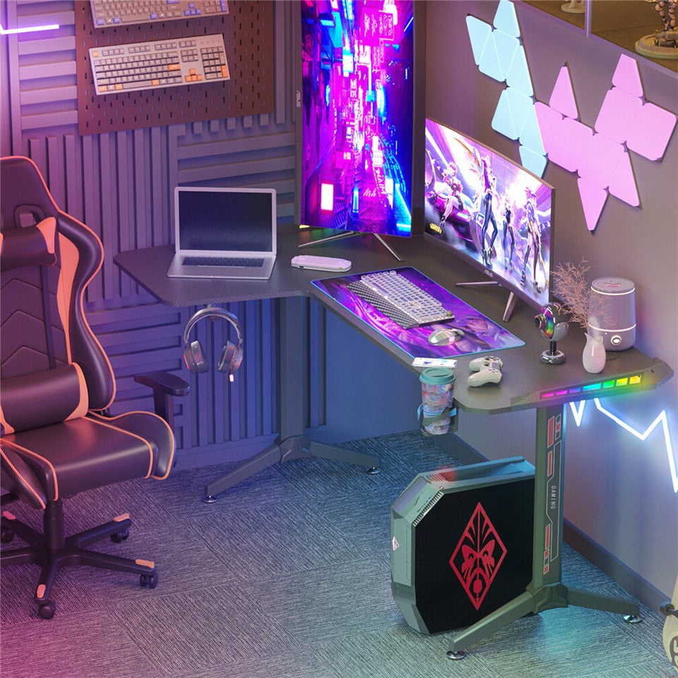 Desks: XXXL L-Shaped Gaming Desk w/ Storage Box