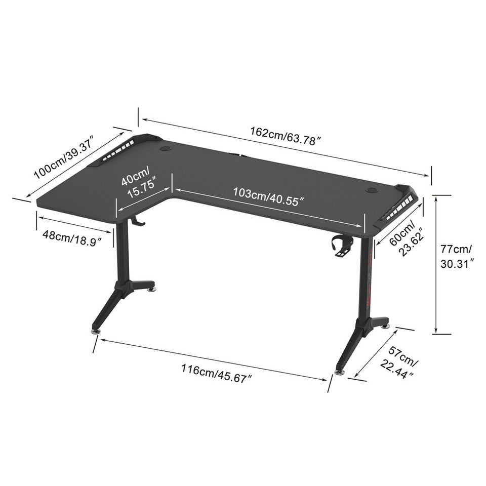 Desks: XXXL L-Shaped Gaming Desk w/ Storage Box