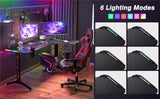 Desks: Multi-Style Pro Gaming Desk RGB LED L-Shaped PC Computer Studio Gamer Table Carbon Fibre