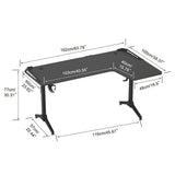 Desks: Multi-Style Pro Gaming Desk RGB LED L-Shaped PC Computer Studio Gamer Table Carbon Fibre