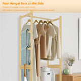 Coat Racks: High Strength Bamboo Clothing Rack Closet Organizer Storage Cabinet &Shoe Shelf