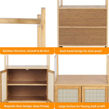 Coat Racks: High Strength Bamboo Clothing Rack Closet Organizer Storage Cabinet &Shoe Shelf