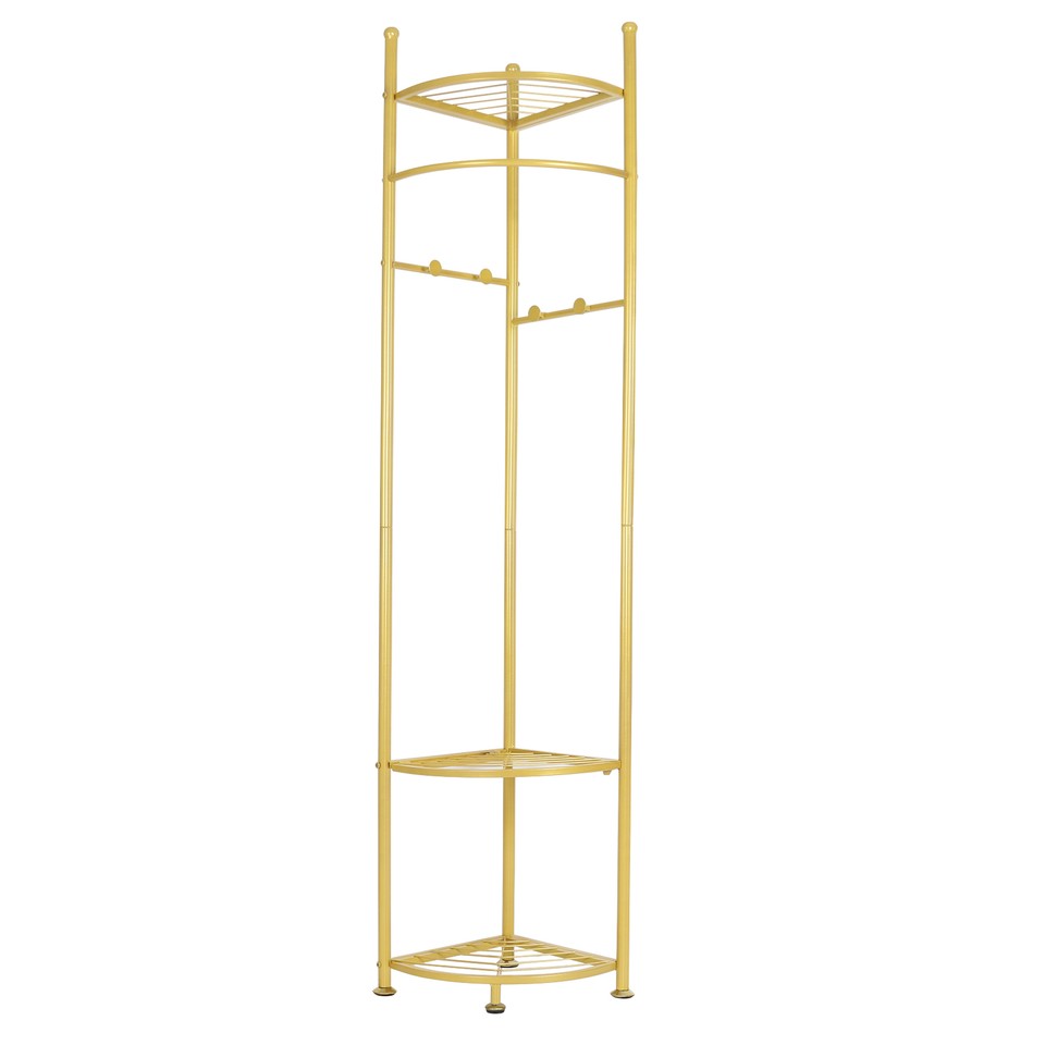 Coat Racks: Fin Heavy Duty Clothes Stand Space-Saving Corner Coat Hat Shoes Rack Bedroom