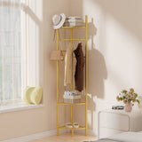 Coat Racks: Fin Heavy Duty Clothes Stand Space-Saving Corner Coat Hat Shoes Rack Bedroom