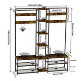 Coat Racks: Xxl Corner Coat Stand Widen Depth Bench Shoe Rack Storage Shelves 10 Dual Hooks