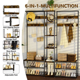Coat Racks: Xxl Corner Coat Stand Widen Depth Bench Shoe Rack Storage Shelves 10 Dual Hooks