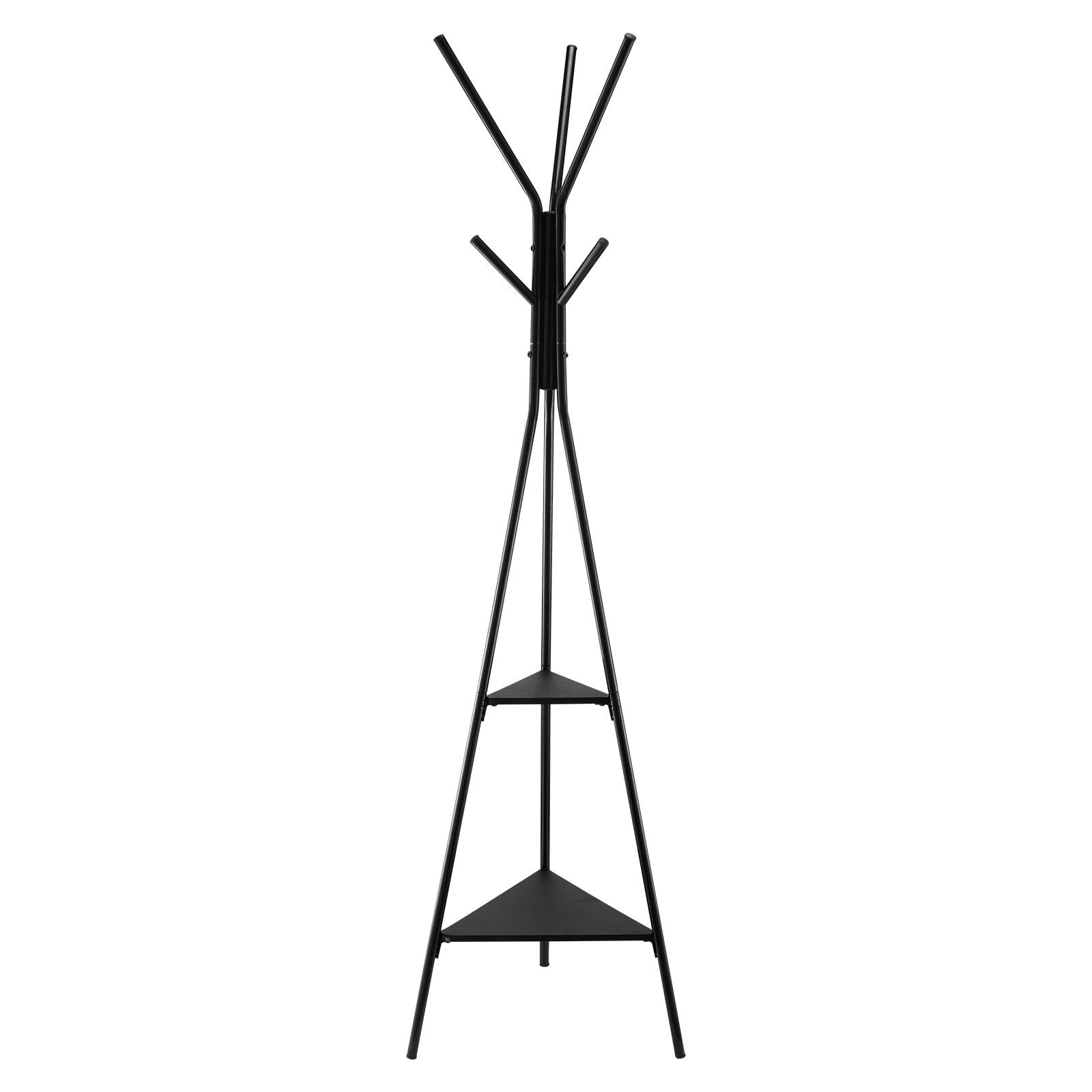 Coat Racks: Coat Rack, Freestanding Coats Rack Stand with 2 Shelves & 6 Hooks, Free Standing Hall Coat Tree