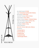 Coat Racks: Coat Rack, Freestanding Coats Rack Stand with 2 Shelves & 6 Hooks, Free Standing Hall Coat Tree