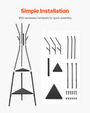 Coat Racks: Coat Rack, Freestanding Coats Rack Stand with 2 Shelves & 6 Hooks, Free Standing Hall Coat Tree