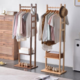 Coat Racks: Versatile Strong Bamboo Clothes Hanger Rod Stand Scarf Hat Holder Storage Shelf