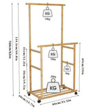 Coat Racks: Double Rail Heavy Strong Rolling Clothes Rack with Trousers Rack & Bottom Shelf