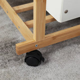Drying Racks & Hangers: Portable Rolling Bamboo Clothes Rack for Kids with Hanging Rail